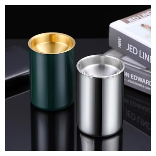 Cendrier de table avec entonnoir en acier inoxydable, accessoire portable anti-cendres vert