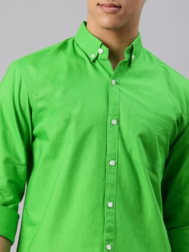 Image of Majestic Man Men's Solid Pure Cotton Casual Shirt - Slim Fit | Full Sleeves | Soft & Breathable Fabric