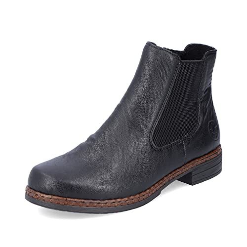 Rieker Damen Chelsea Boots 75170, Frauen Stiefeletten,Bootee,Booties,halbstiefel,Kurzstiefel,uebergangsschuhe,schwarz (00),38 EU / 5 UK