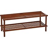 LYHOE LIVING Zapatero de Madera de 2 Niveles, Estantería Estrecha para Recibidor y Pasillo, Dormitorio Organizador de Zapatos Ventilado, 63 x 26 x 30 cm (2 Niveles)