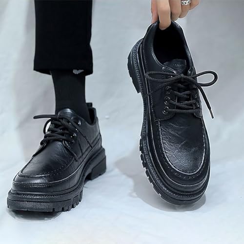 Men's Autumn Casual Leather Big Toe Shoes, Shallow Mouth Fashion Shoes，Comfortable Breathable Durable Casual Business Occasions4