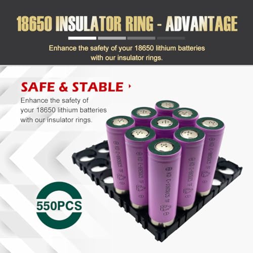 550PCS 18650 Lithium Battery Insulator Rings, Green by MatchWhiz - Used condition - Image 2