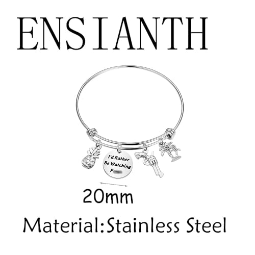 ENSIANTH Movie Fans Gift Tv Show Inspired Gift Pineapple Charm I'd Rather Be Watching Bracelets2