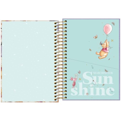 Tilibra - Agenda Espiral Diária 12,9 x 18,7 cm Pooh 2025 - Winnie The Pooh fundo verde