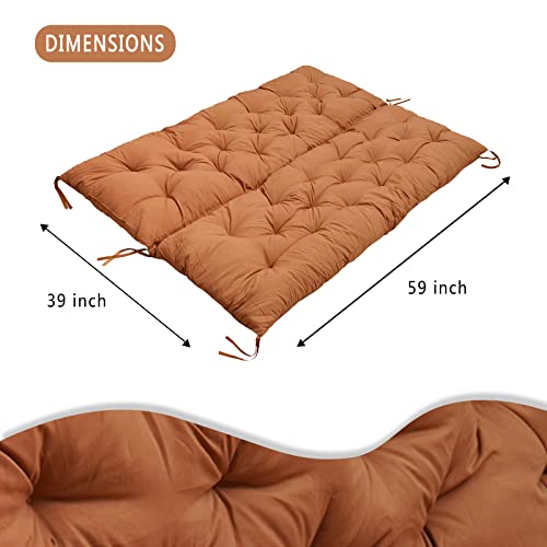 Yimoria Replacement Cushions For Outdoor Swing,Swing Replacement Cushions,With 8 Straps, Soft And Comfortable 2-3 Seats Swing Replacement Cushions For Swing, Bench, Terrace (48X40X3 In, Khaki) #TOP6