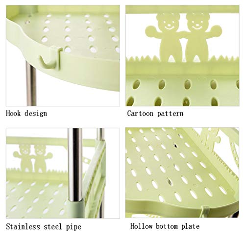 SBCGFY Estante de Almacenamiento Carro Muebles para el hogar Bricolaje Estantes Simples de Acero Inoxidable de Dos o Tres Capas Estantes con Acabado triangul(White Large) - imagen 3