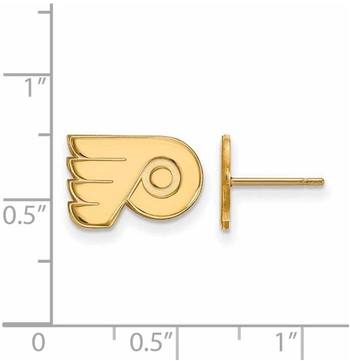 LogoArt 10k Yellow Gold NHL Philadelphia Flyers XS Post Earrings