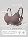 OEAK Women Jelly Bras No Underwire Scalloped Push Up Buttery Soft Tshirt Bra Seamless Full Coverage Convertible Everyday Bra Grey,L