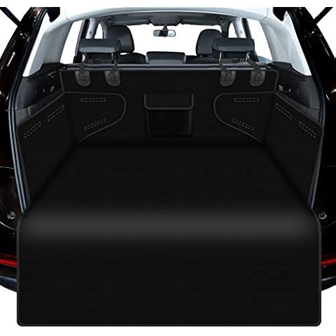 Alfheim Car Boot Liner Protector for Dog, Nonslip Waterproof Anti-Wrinkle Pet Cargo Cover, Anti-Scratch Tear-Resistant Thickened Washable Trunk Cover Mat Travel, Universal for Car Truck SUV, Black Cover