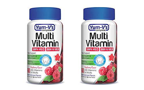 Yum-V's Complete Multivitamin and Multimineral for Adults Jellies, Raspberry, 2x60 Count