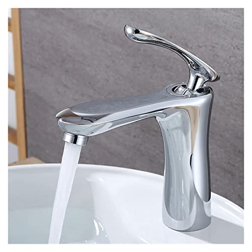 Robinet de lavabo chrome pour réguler facilement l'eau chaude froide sans variation