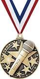 Crown Awards Microphone Medals - 2' and 2 Per Pack-Great for Karaoke, Singing, Lip Synching
