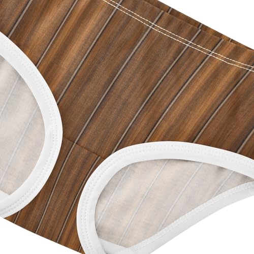 Cotton Girls Underwear Toddler Brown Stripe Art Panties for Girl Animal Undies Kids Briefs 2t4