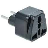 vhbw Adapter podróżny (wtyczka euro na gniazdo UK/USA/Chiny itp.) - adapter podróżny, czarny, 250 V / 16 A