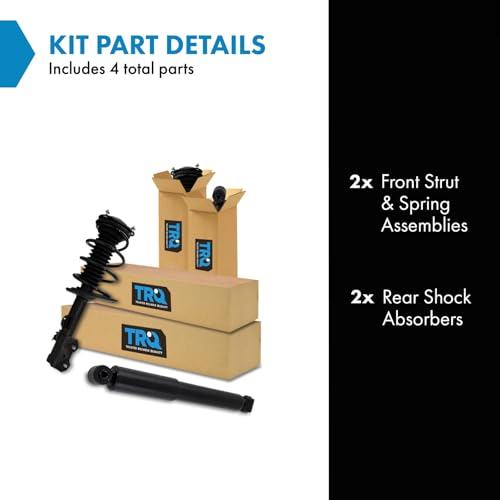 Image of TRQ Front and Rear Complete Strut Assembly & Shock Absorber Kit Complete Strut & Coil Spring Assembly Compatible with 2013-2018 Toyota RAV4