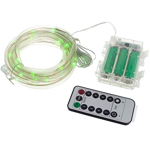 Preisvergleich Produktbild Smartfox 10m LED Lichterschlauch Leuchtdraht batteriebetrieben 8 Leuchtmodi und Fernbedienung für Innen Außen IP44 in grün