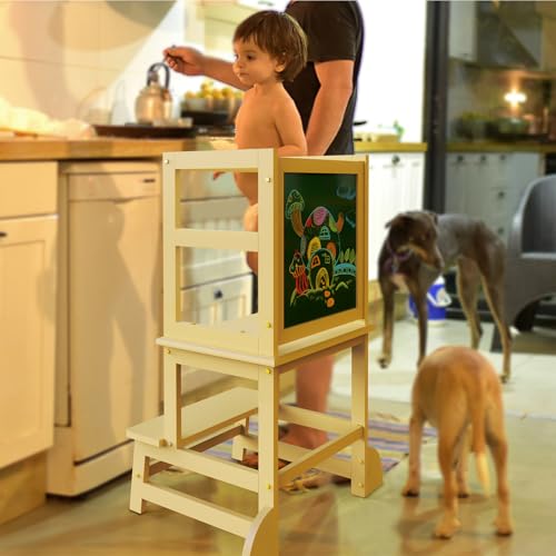 Toddler Kitchen Stool Helper, Step Stool for Kids...