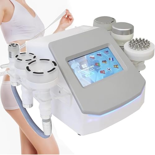 hocvseo Máquina Moldeadora De Cuerpo, Máquina De Cavitación De 120K, Dispositivo De Reducción De Celulitis para Esculpir El Cuerpo, con 6 Sondas, para Estirar La Piel, para Uso En Salones De SPA