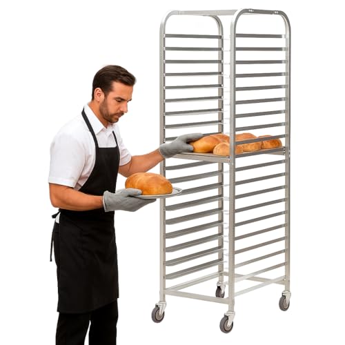Nyeekoy 20-Tier Baking Rack, Large Bakers Racks for Kitchens, 72" H Rolling Speed Racks for Cookie Cooling, Commercial Sheet Pan Racks, Bread Rack Wheel, Baking Business Essentials