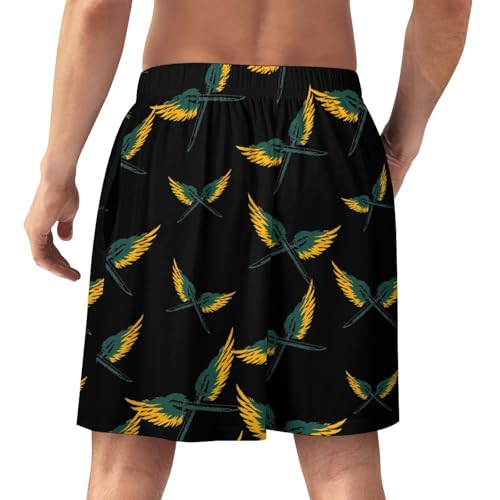 Swords With Wings Men's Pajama Bottoms Lounge Pj Shorts Stretch Sleep Shorts for Home Vacation Beach3