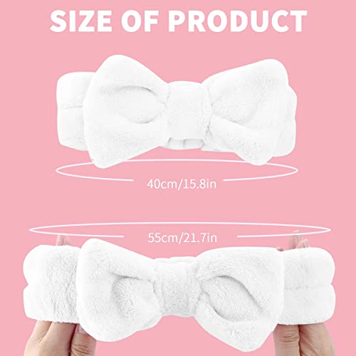 Wsyub Spa Headband, Makeup Headband, Fluffy Makeup Headbands, Slumber Party Supplies, Facial Headbands Headband For Washing Face, Bow Hair Band #TOP1