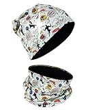 HECKBO Winter Superheld Kinder Beanie Mütze & Loop-Schal – Vlies – 2–8 Jahre – Beanie Mütze – Perfekt für Winter-Outfits & Outdoor-Aktivitäten (48–54 cm)