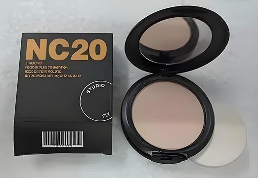 Image of M.aa.cc. Studio Fix Professional Waterproof oil-free Longlasting Liquid 24-hour colour-true foundation Matte Finish For Women, Girls 15g - Shine-Free Compact Powder (NC 20)