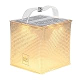 GRAND FIELD ソーラームーン ソーラーランタン LEDランタン 防水 軽量 80g 折り畳み ホワイト LED10灯 点灯時間20時間 (ウォームホワイト)