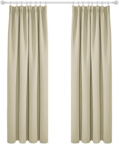 Deconovo Super Soft Curtains Thermal Insulated Pencil Pleat Blackout Curtains for Livingroom 46 x 54 Turquoise Two Panels