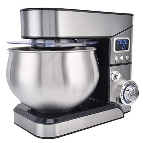 YGTMV 600W Amasadoras Profesionales,5L Bol De Acero Inoxidable Robot De Cocina Amasador, 6 Velocidades Bajo Ruidocon Antideslizante Plata Cover