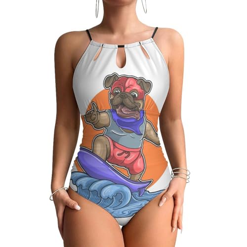 Maillots de bain une pièce gainant avec motif carlin surfeur pour affiner la silhouette