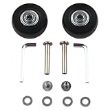 Zilimontt Kit de reparación de ruedas de repuesto para maleta, paquete de 2, goma silenciosa duradera con rodamientos dobles, para equipaje, patines en línea y scooters, múltiples (43 mm x 18 mm)
