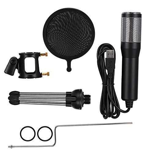 NutriEss USB Condenser Microphone Plug and Play Driver Desktop Microphone for Computer Conference Home Recording ABS Material