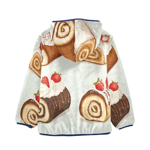 Swiss Roll Cakes Girls Fleece Jacket Girls Fall Jacket Girls Zip Up Hoodie Girls Sherpa Jacket 2-10T2