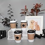 SHANLILY 2PCS Creative Coffee Cup Dog Waste Bag Dispenser with Carabiner Clip Portable Outdoor Dog Walking Toilet Picking Garbage Bag Storage Pet Supplies, White