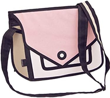 Xugq66 3D Style 2D Drawing Cartoon Handbag Shoulder Canvas Messenger Bag Bow Handbags