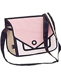 Xugq66 3D Style 2D Drawing Cartoon Handbag Shoulder Canvas Messenger Bag (light pink)