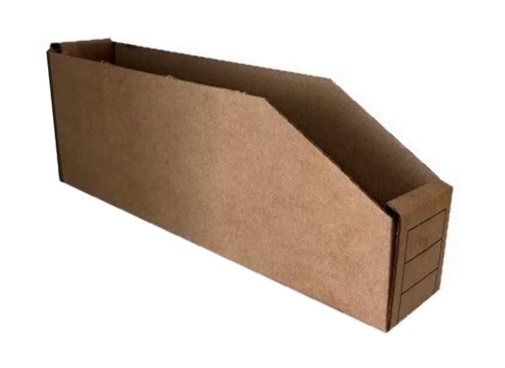 Corrugated Cardboard Storage Bins, Brown Kraft, Flat-Pack Assembly, Write-On Panels, Warehouse Shelf Organisation, Multiple Sizes - Recyclable, 25 Pack, Tiny Size