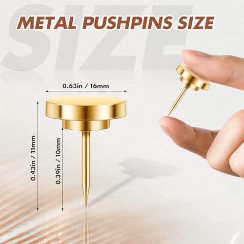 30 Pieces Gold Push Pins, Gold Decorative Thumb Tacks, Metal Push Pin,Thumbtacks for Wall, Push Pins for Bulletin Board, Picture Hanging Nails, Poster Tack, Wall Tacks for Hanging image 8