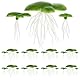 UKCOCO Aquarium Dekoration 2 Packs/ 36PCS Simulierte Wasserlinsen- Pflanze Kunststoff- Wurzelwasserpflanze (grün)