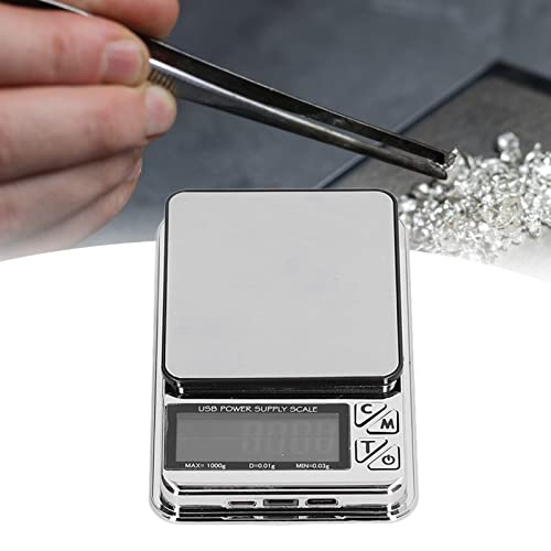 Báscula digital pequeña para joyería 1000g/0.01g USB miniatura 3