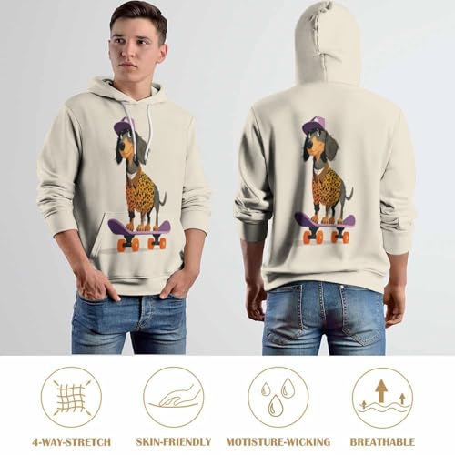 Sweat à capuche teckel imprimé léopard pull beige harajuku décontracté - 7