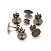 100pcs/lot 4-10mm Bronze Rhodium KC Gold Metal Blank Post Earring Studs Base Pins with Earring Plug Ear Back for Jewelry Makings (Antique Bronze, 10mm)