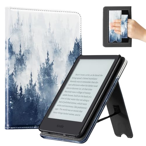 Image of CoBak Case for 6 inch E-Reader - PU Leather Smart Cover with Auto Sleep /Wake & Hand Strap, not Compatible with Kobo Clara,Forest
