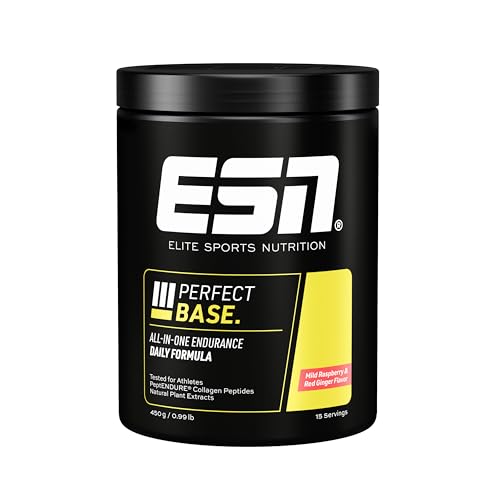ESN Perfect Base, 450g, 15 Portionen, All In One Endurance Produkt mit Kollagen, Creatin Monohydrat, Aminosäuren, Pflanzenextrakten, Mild Raspberry & Red Ginger ESN Perfect Base, 450g, 15 Portionen, All In One Endurance Produkt mit Kollagen, Creatin Monohydrat, Aminosäuren, Pflanzenextrakten, Mild Raspberry & Red Ginger