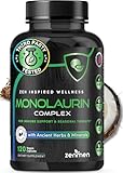 Zenmen Monolaurin Capsules Supplements - Long Haul, Tick Bite Immune Support - Potent Complex with Lauric Acid, Astragalus, Cats Claw, Beta Glucan, Olive Leaf