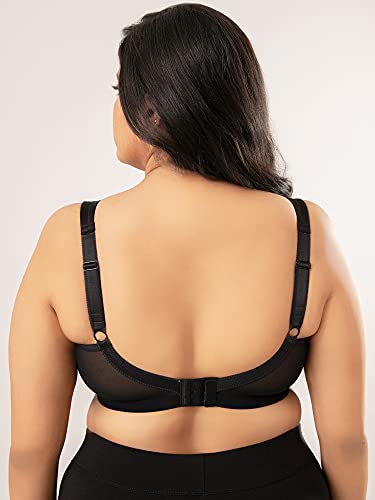 Image of NYKD NYB044 Wirefree Cotton Lined Minimize Me Non-Padded Full Coverage Bra for Women