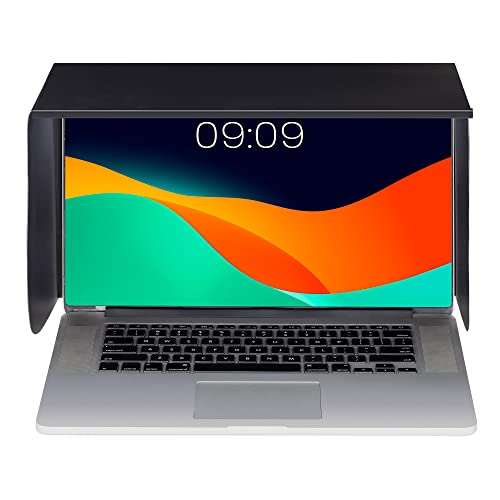 kwmobile Tragbarer Sonnenschutz für Laptop - Blendschutz für Bildschirm - Visier zum Arbeiten im Freien - für 15-Zoll-Laptops – Bild 8