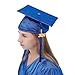 GraduationMall Shiny Graduation Cap and Gown with 2026 Tassel for High School and Bachelor Royal Blue 48(5'3