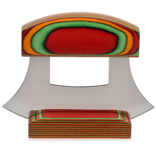 NZWBSHSSP Pizza Cutter Rocker With Base for Herbs Salads Rust Resistant Arc Shape Veggies Rocker Multipurpose Ergonomic Handle Pizza Chopper Rocker for Kitchen(1,colour)